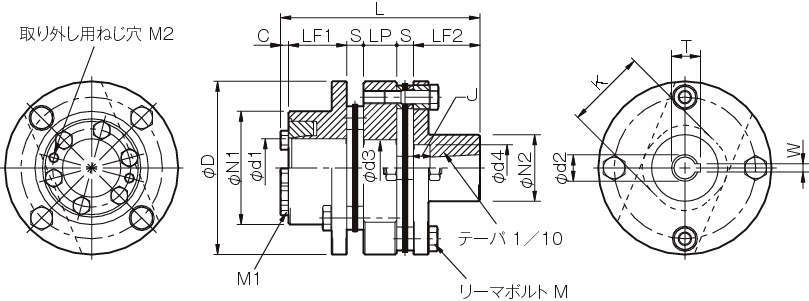 SFS-W 서보플렉스커플링(더블엘리먼트·테이퍼축)