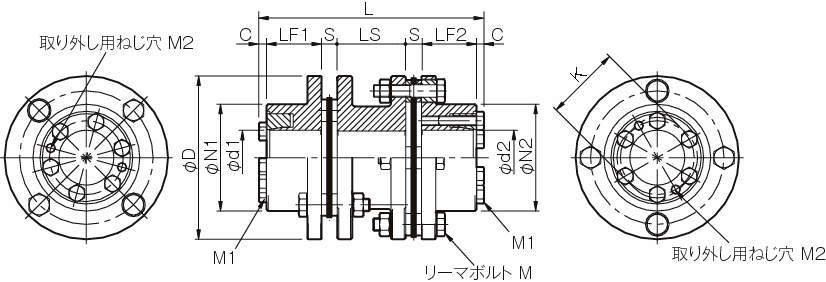 SFS-G 서보플렉스커플링(더블엘리먼트·플로팅샤프트·고정도마찰체결)