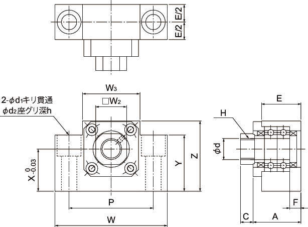 서포트유니트 고정(구동)측각형타입