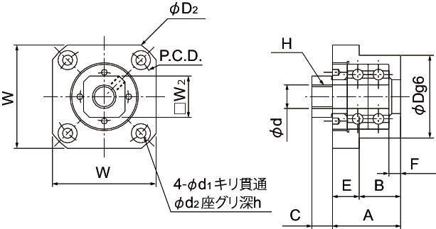 서포트유니트 고정(구동)측원형타입