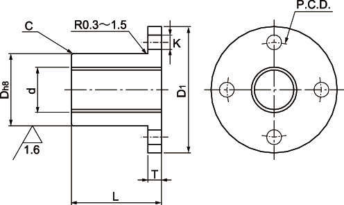 플랜지타입 너트 BSTR시리즈(오른나사)