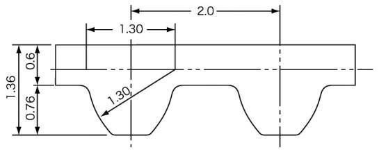 수퍼토르크타이밍벨트 S2M형(클로로플렌고무)