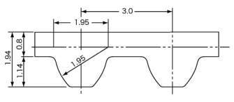 수퍼토르크타이밍벨트 S3M형(클로로플렌고무)