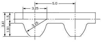수퍼토르크타이밍벨트 S5M형(클로로플렌고무)