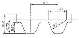 수퍼토르크타이밍벨트 S14M형(클로로플렌고무)