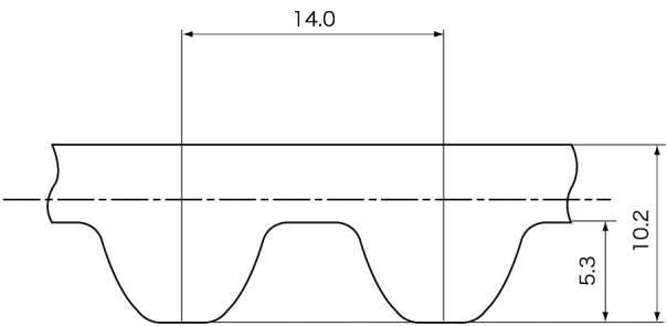 메가토르크G 타이밍벨트 MTS14M형(고경도합성고무)
