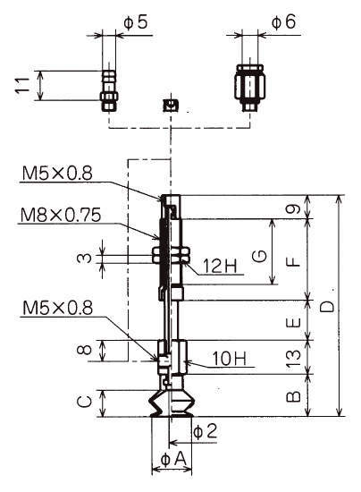 벨로우즈형버퍼식금구붙이 패드 NAPBTS·NAPBYS