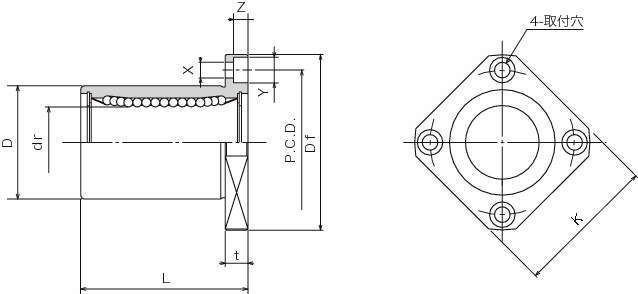 SMK 슬라이드부시(싱글·각플랜지형)