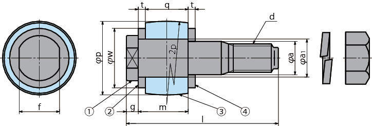 플랜지형굴곡축피팅용피팅볼트