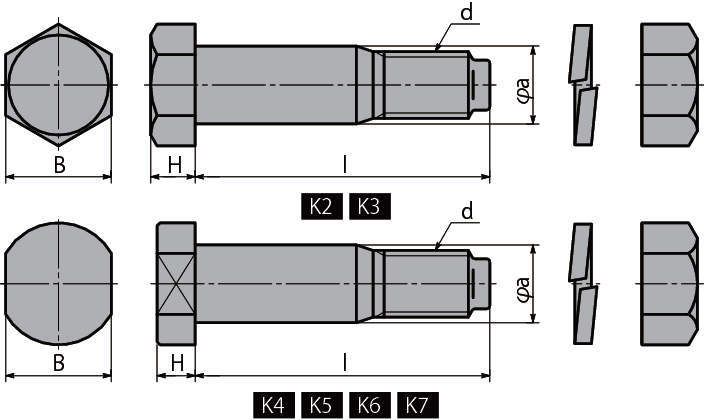 플랜지형고정축피팅용피팅볼트