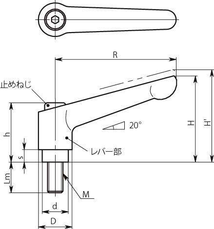 LDM 클램프레버(수나사)