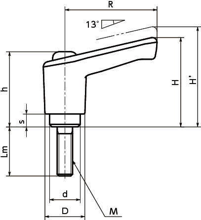 LECMS 미니클램프레버(수나사·스테인레스)