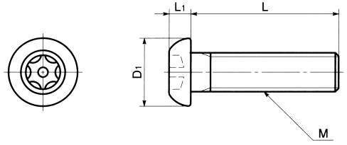 SRBS 헥사로뷰라구멍붙이버튼볼트(핀붙이)