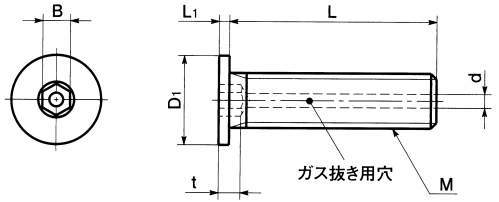 SVSHS 육각렌치극저두볼트(가스배기용구멍붙이)