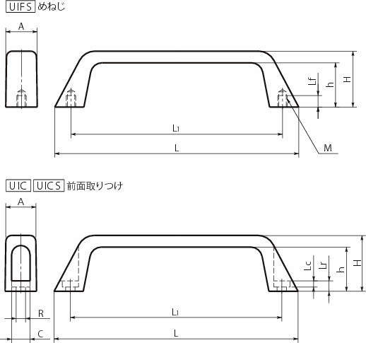 UIC·UICS 알미늄손잡이 ／UIFS 스테인레스손잡이
