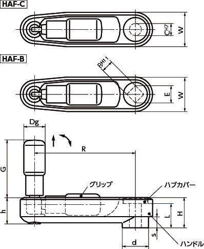 HAF 알미늄클램프핸들