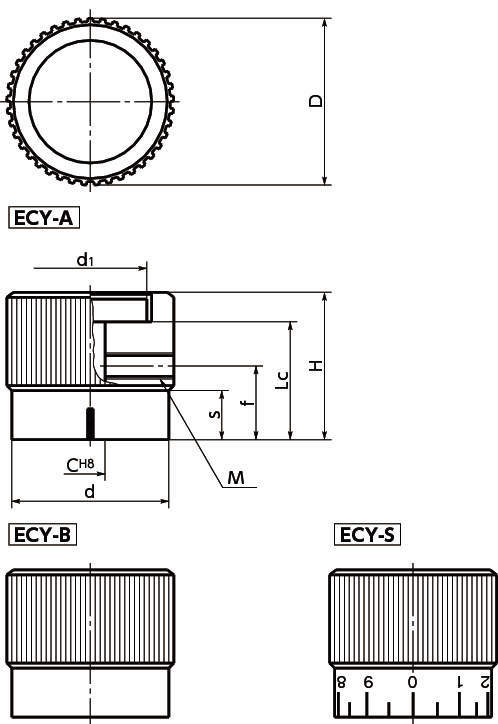 ECY 알미늄콘트롤노브