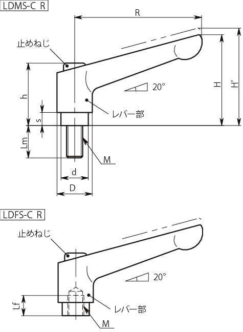 LDFS-CR 클램프레버(암나사·스테인레스)