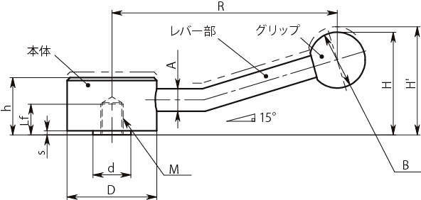 LNFFS-E 플랫텐션레버(암나사·스테인레스)