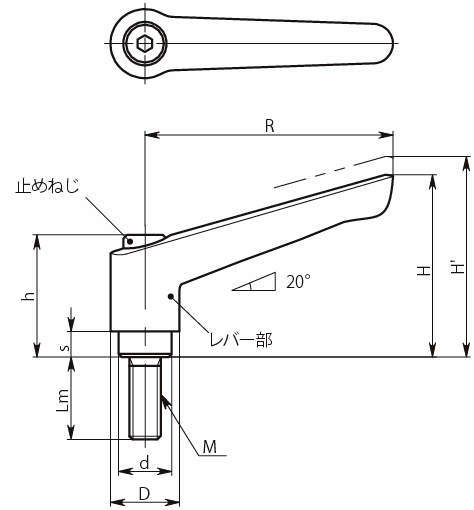 LEME 플라스틱클렘프레버(수나사)