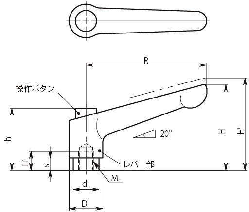 LDF-C 클램프레버조작버튼부착형(암나사)