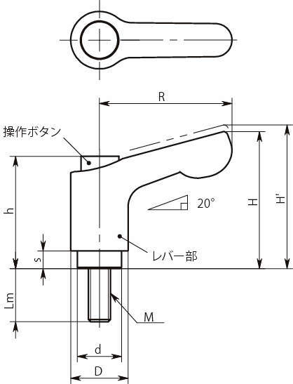 LDCM-C 미니클램프레버조작버튼부착형(수나사)