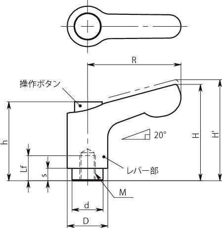 LDCF-C 미니클램프레버조작버튼부착형(암나사)