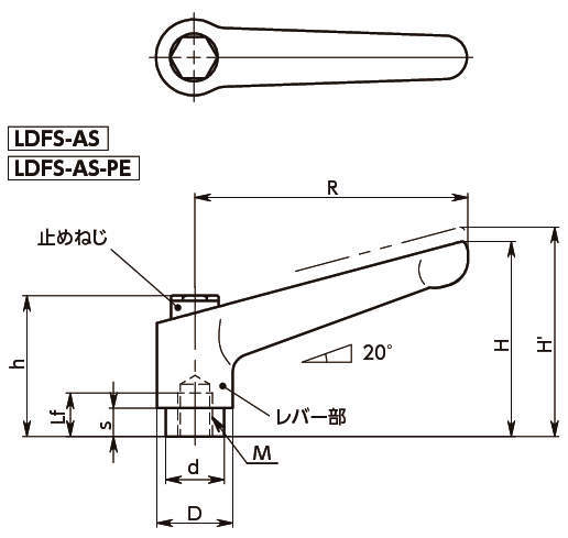LDFS-AS 클램프레버(암나사·전체스테인레스)