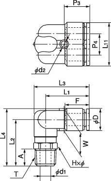 푸시원A 90°브랜치엘보