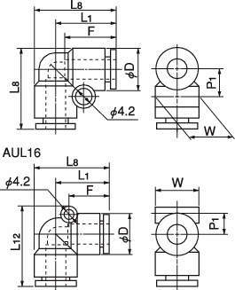 푸시원A 90°유니온엘보