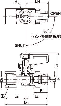 볼밸브 푸시원타입(스트레이트·암나사)
