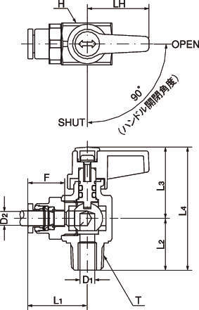 볼밸브 푸시원타입(앵글·숫나사)
