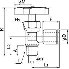 미니츄어밸브 푸시원타입(앵글타입)