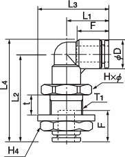 푸시원E 90°판넬터치엘보