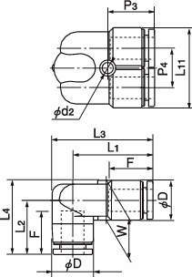 푸시원E 90°브랜치유니온엘보