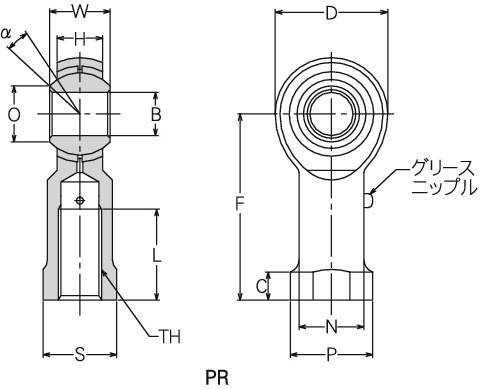 PR 로드엔드(4피스형) 암나사