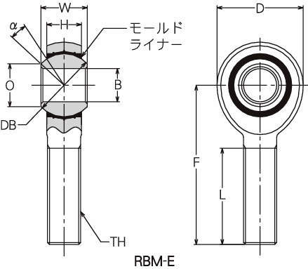 RBM-E 로드엔드(몰드형) 수나사