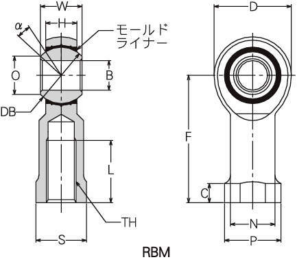 RBM 로드엔드(몰드형) 암나사