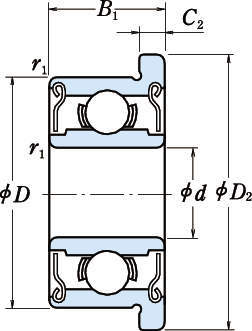 플랜지붙이소경볼베어링(단열깊은홈볼베어링)