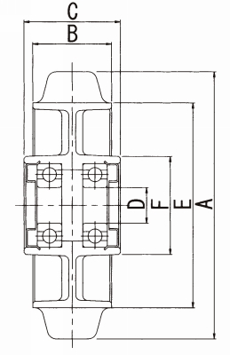 닥타일제심금차륜 B(고무·베어링들이)