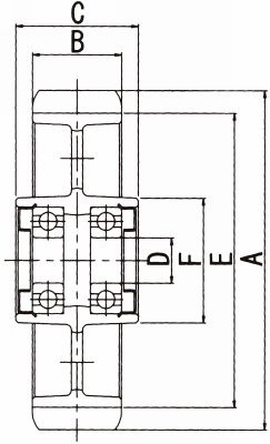 닥타일제심금차륜 BU(우레탄·베어링들이)