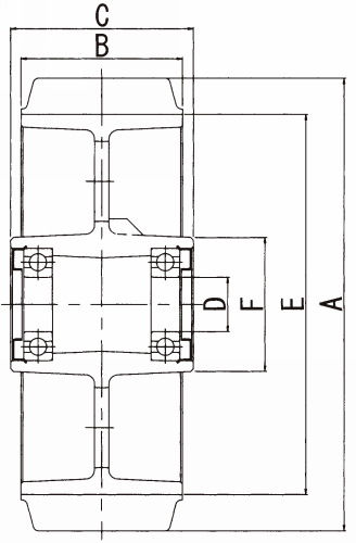 닥타일제심금차륜 EU(우레탄·베어링들이)