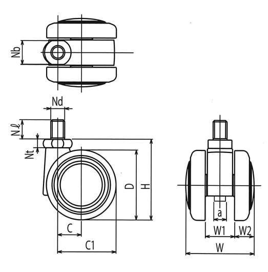 쌍륜캐스터 TE형