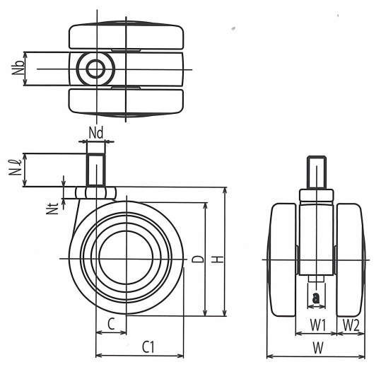 쌍륜캐스터 TEA형