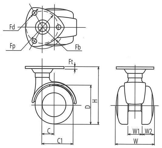 쌍륜캐스터 MY형