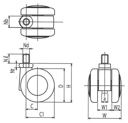 쌍륜캐스터 TY형