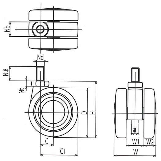 쌍륜캐스터 TY형