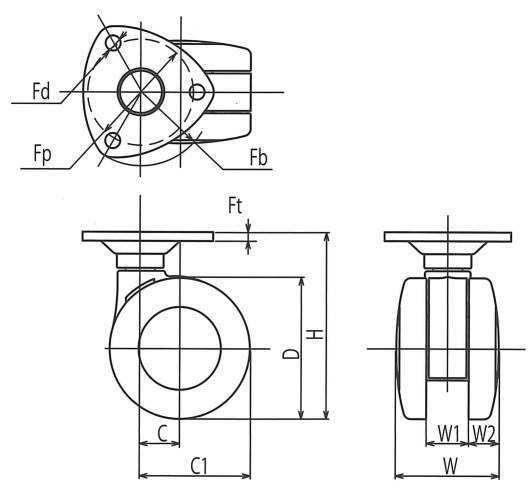 쌍륜캐스터 G형