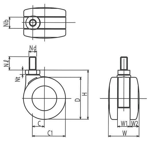 쌍륜캐스터 G형