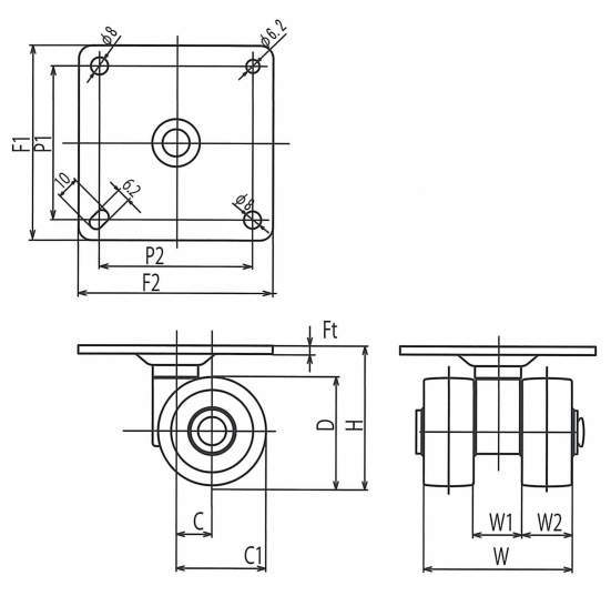 쌍륜캐스터 T50형